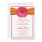 Pink Gerbera Orange Ribbon Graduation Invitation