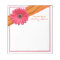 Pink Gerbera Orange Ribbon Personalized Notepad