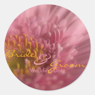 Pink Gerbera • Save the Date Sticker
