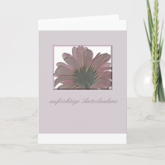 pink gerbera sympathy card german (Front)