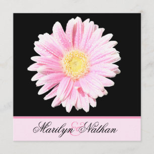 Pink Gerbera Wedding Invitation