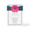 Pink Gerbera with Navy Ribbon Wedding Invitation