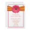 Pink Gerbera with Orange Ribbon Wedding Invitation