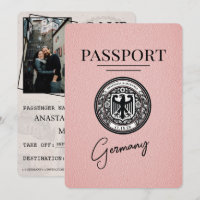 Pink Germany Passport Save The Date