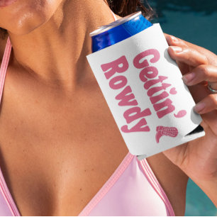 Pink “Gettin’ Rowdy” Bachelorette Party Seltzer Can Cooler