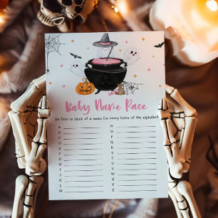 Pink Ghost Baby is Brewing Baby Name Race Game