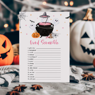 Pink Ghost Baby is Brewing Word Scramble Game