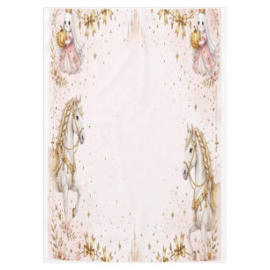 Pink Ghost Horse Princess Birthday Table Cover Tablecloth
