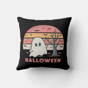 Pink Ghost Throw Pillow