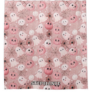 Pink Ghosts & Pumpkins Whimsical Halloween
