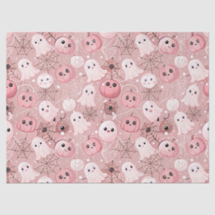 Pink Ghosts & Pumpkins Whimsical Halloween Tissue Paper