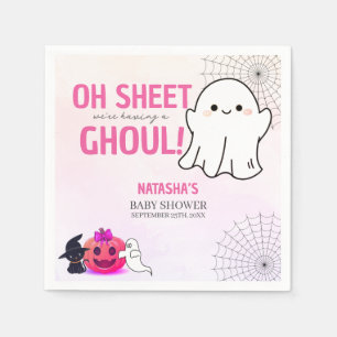 Pink Ghoul Halloween Baby Shower Paper Napkin