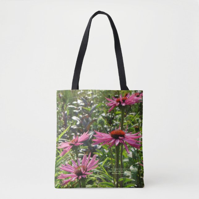 Pink Giant Echinacea Coneflower Tote Bag (Front)