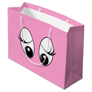 Pink Gift Bag with Curious Eyes