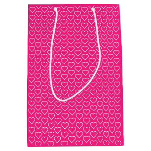Pink Gift Bag with Hearts or Choose Colours