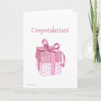 Pink Gift Congratulations Card