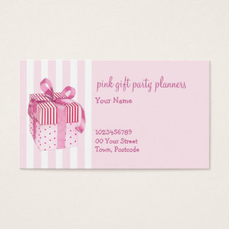 Pink GIft stripes Business Card