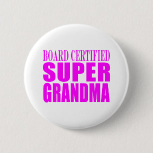 Pink Gifts for Grandmothers : Super Grandma 2 Inch Round Button