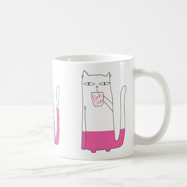 Pink Gin Cat Mug (Right)