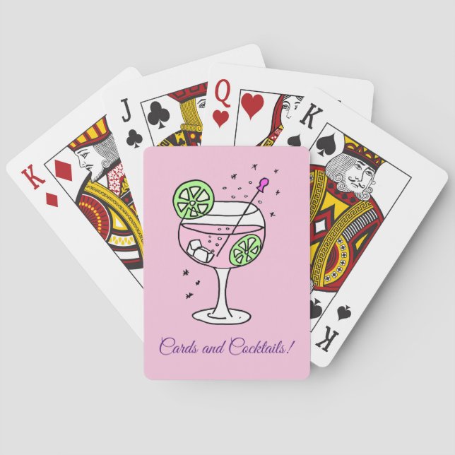 Pink Gin Cocktails Playing Cards (Back)