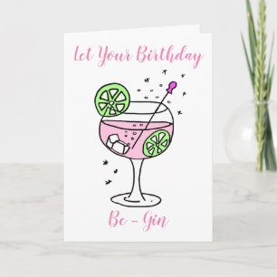 Pink Gin Happy Birthday Card