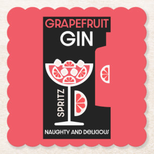 Pink Gin Paper Coaster