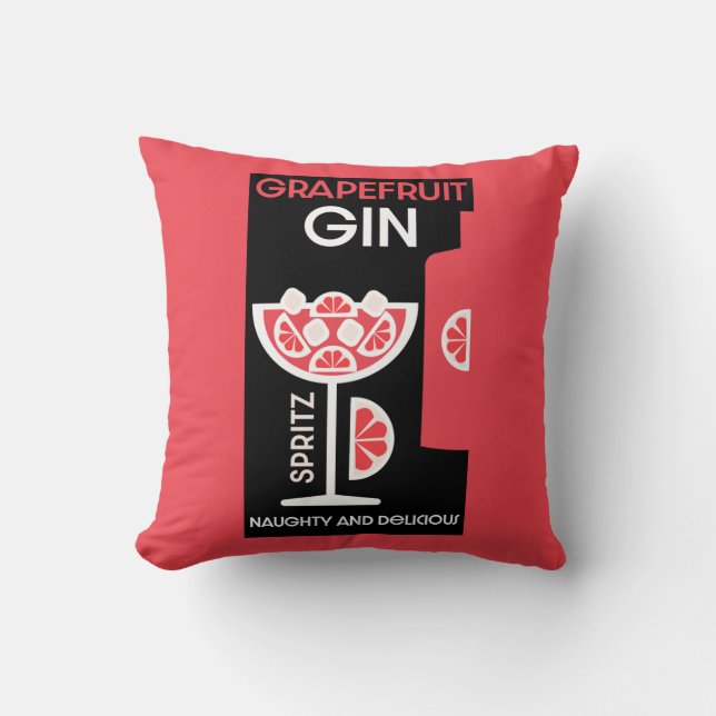 Pink Gin  Throw Pillow (Front)
