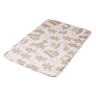 Pink! Ginger bread Christmas Door Rug/Mat Bath Mat