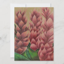 Pink ginger card (blank inside)