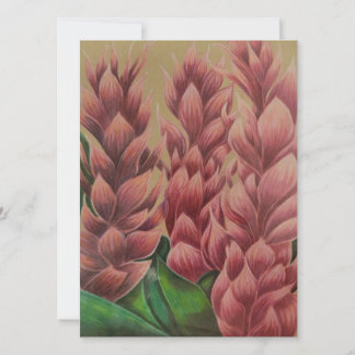 Pink ginger card (blank inside)