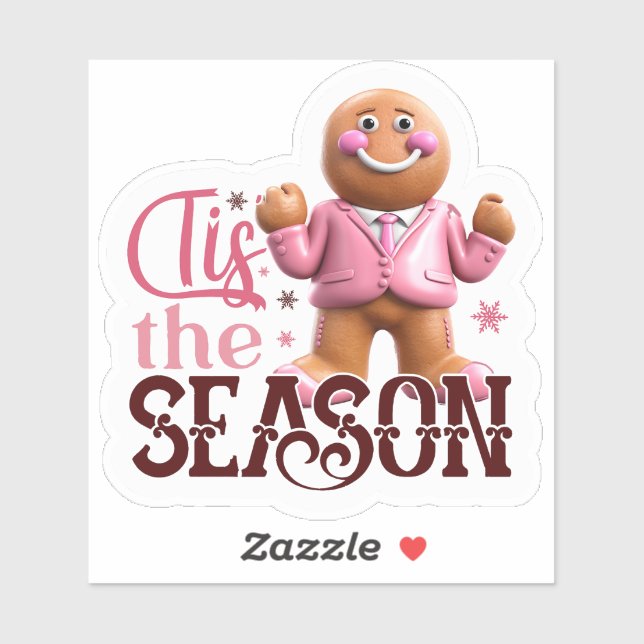 Pink Gingerbread Character Celebrates! (Sheet)