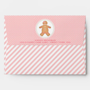 Pink Gingerbread Cookie  Envelope