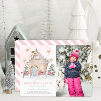 Pink Gingerbread House Decorating Birthday Photo