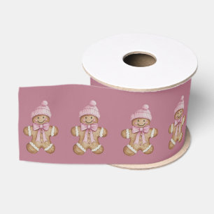 Pink Gingerbread Joy Grosgrain Ribbon