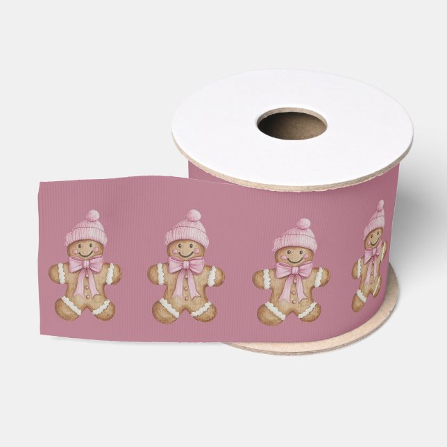 Pink Gingerbread Joy Grosgrain Ribbon (Spool)