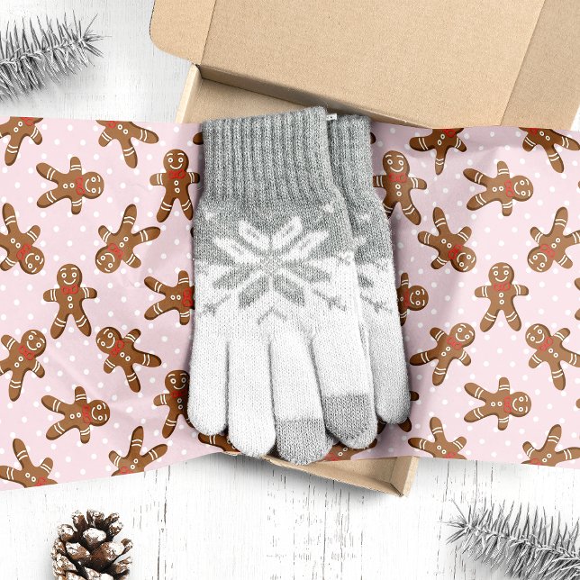 Pink Gingerbread Man Christmas Tissue Paper (Creator Uploaded)