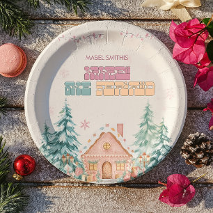 Pink GingerBread Winter Onederland 1st Birthday Paper Plate