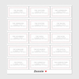 Pink gingham address label stickers