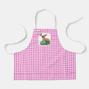 Pink Gingham and Easter Bunny All-Over Print Apron