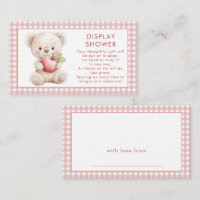 Pink Gingham Apple of Eye Bear Display Baby Shower