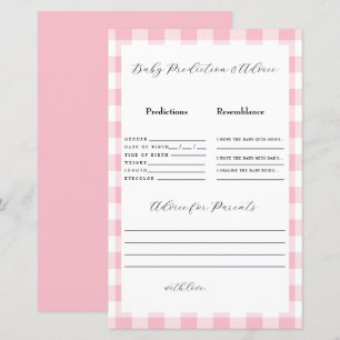 Pink Gingham Baby Predictions