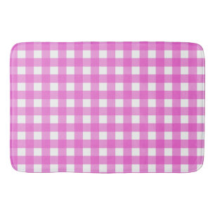 Pink gingham bath mat