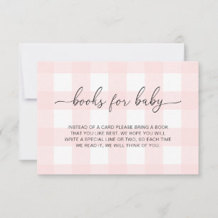 Pink Gingham Books Request Insert Card