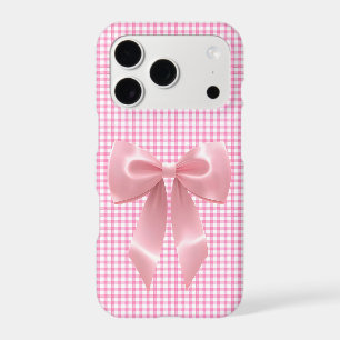 Pink Gingham Bow iPhone Case   Preppy Coquette