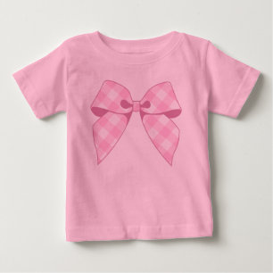 Pink Gingham Bow Pink Tutu Baby Bodysuit