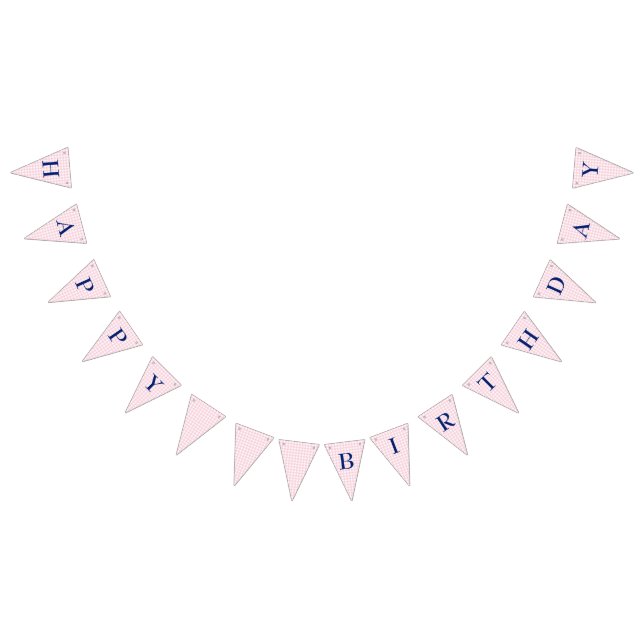 Pink Gingham Bunting Flags (All)