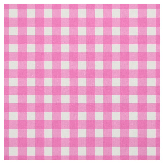 Pink Gingham Check Fabric (Swatch)