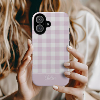 Pink Gingham Check MagSafe Tough