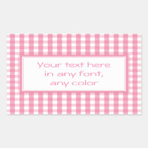 Pink Gingham Check Pattern Sticker