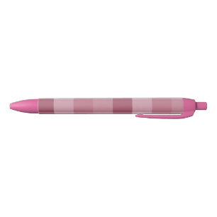 Pink Gingham Check Plaid Design Black Ink Pen